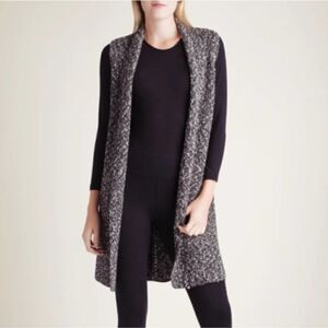 Kensie Black Combo CottonTweed Sweater Vest XS